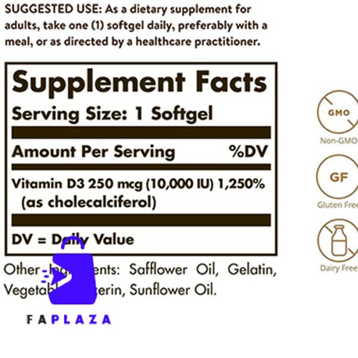 مکمل دارویی ویتامین دی-3 سولگار 120 عدد سافت ژل