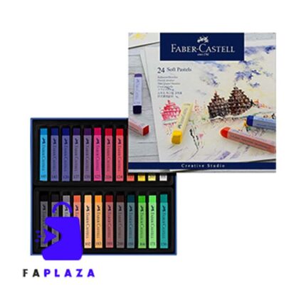 پاستیل نرم 24 رنگ Faber-Castell در جعبه مقوایی