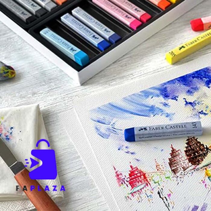 پاستیل نرم 24 رنگ Faber-Castell در جعبه مقوایی